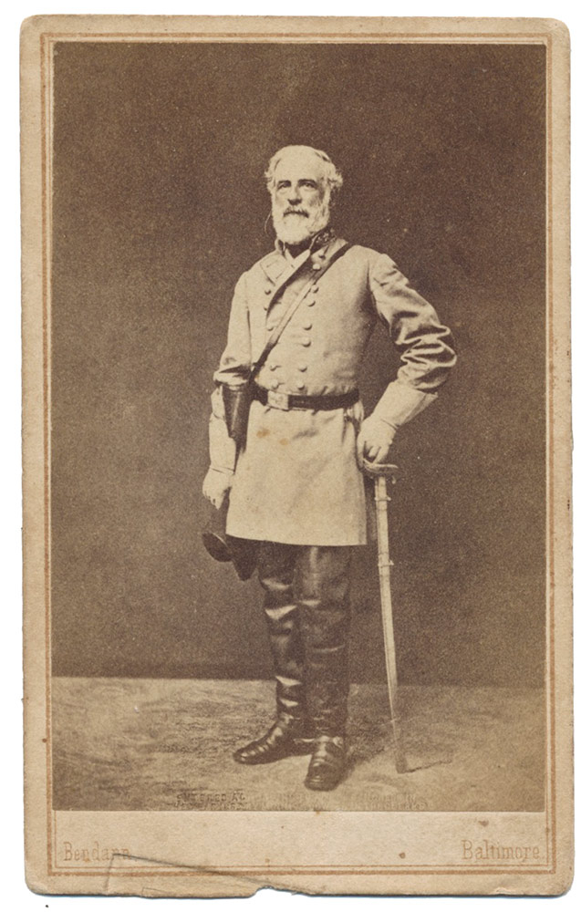 CDV FULL STANDING VIEW OF GENERAL ROBERT E. LEE BY BENDANN BROS