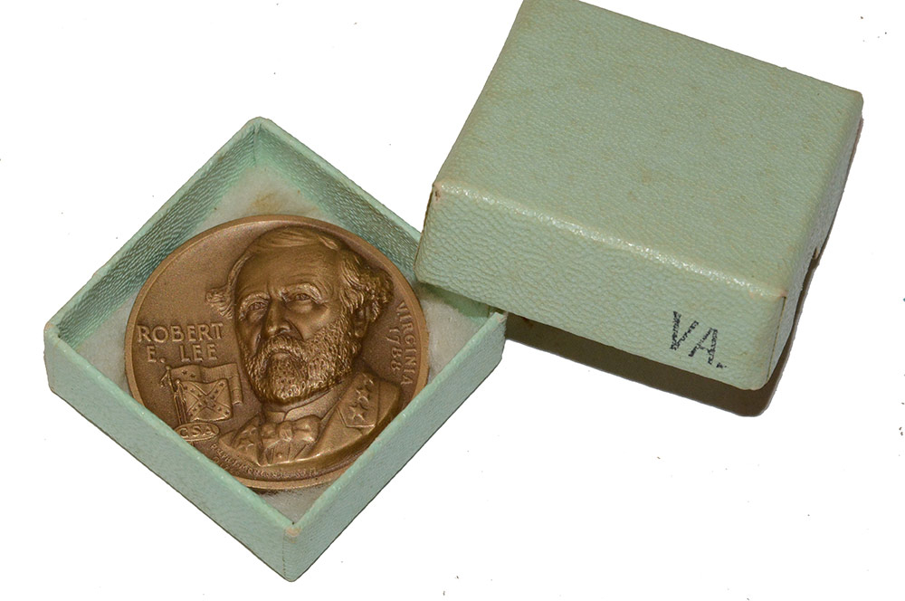 ROBERT E. LEE HIGH RELIEF VIRGINIA STATEHOOD MEDALLIC ART CO. BRONZE MEDAL