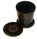 NILES PATENT 1860 HARD RUBBER COLLAPSIBLE CUP WITH LID