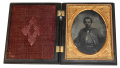 CASED QUARTER PLATE AMBROTYPE OF AN UNIDENTIFIED CONFEDERATE