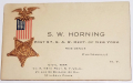 G.A.R. CALLING CARD, S.W. HORNING - 115th NEW YORK VOLS. 