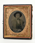 SIXTH PLATE AMBROTYPE OF AN UNIDENTIFIED CONFEDERATE SOLDIER