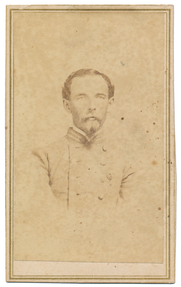 CDV OF UNIDENTIFIED CONFEDERATE LIEUTENANT, NEW ORLEANS BACKMARK, WASHINGTON ARTILLERY