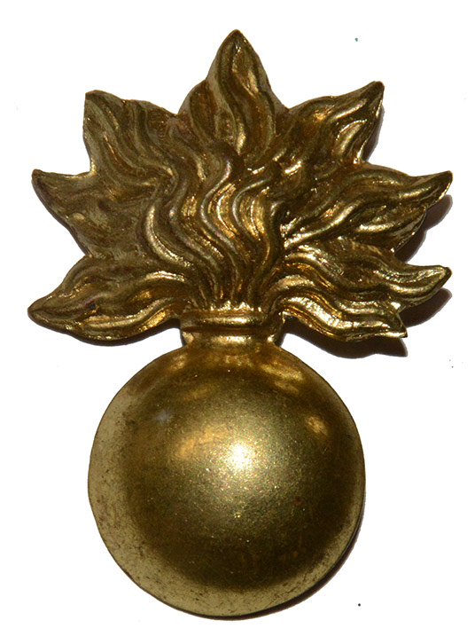 “FLAMING BOMB” CIVIL WAR ORDNANCE STAMPED BRASS HAT INSIGNIA 