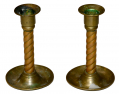 NICE PAIR OF CIVIL WAR CANDLESTICKS ID’D TO 6TH US COLORED TROOPS OFFICER