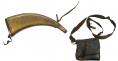 1780S HUNTING BAG AND STRUCK POWDER HORN