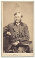 CDV IMAGE OF GENERAL KILPATRICK FROM LIFE WITH A SLOUCH HAT ON HIS KNEE 