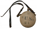 VERY NICE US MODEL 1878 CANTEEN WITH RARE CORRECT LEATHER SLING
