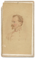 CDV OF LT. COLONEL WILLIAM M. OWEN; CHIEF OF ARTILLERY, PRESTON'S DIVISION, ARMY OF TENNESSEE; WASHINGTON ARTILLERY OF NEW ORLEANS; SHOT IN FACE AT PETERSBURG
