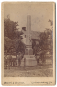CABINET CARD VIEW OF THE MONUMENT TO THE FIRST UNION SOLDIER KILLED NORTH OF THE MASON-DIXON LINE