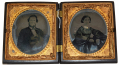 SIXTH-PLATE AMBROTYPE OF MAN & WOMEN IN NICE “UNION” PHOTOGRAPH CASE