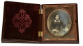 SIXTH-PLATE DAGUERREOTYPE OF WOMAN IN NICE “UNION” PHOTOGRAPH CASE