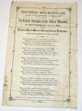 SONG SHEET FROM DEDICATION OF THE SOLDIERS’ MONUMENT AT GETTYSBURG, JULY 4, 1865