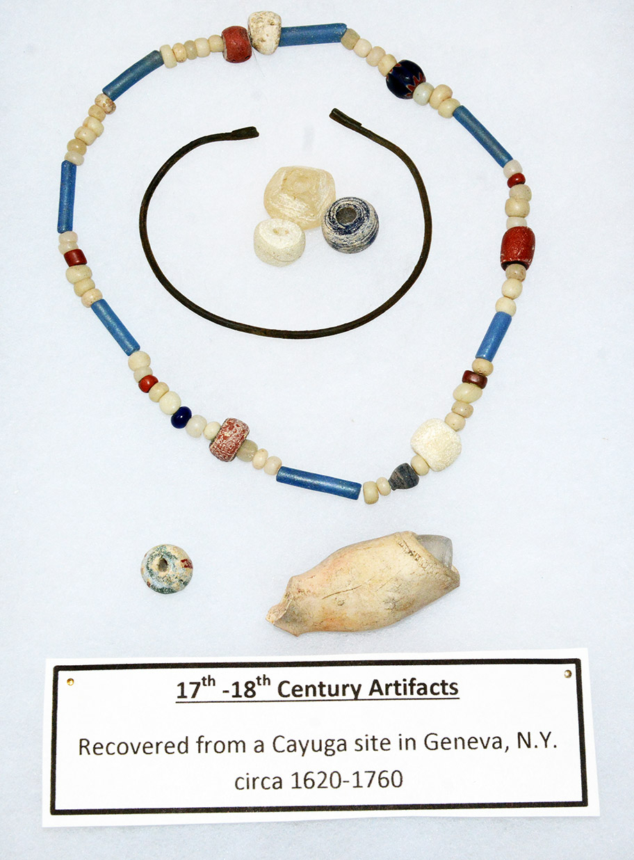 CAYUGA INDIAN TRADE BEADS AND COPPER BRACELET