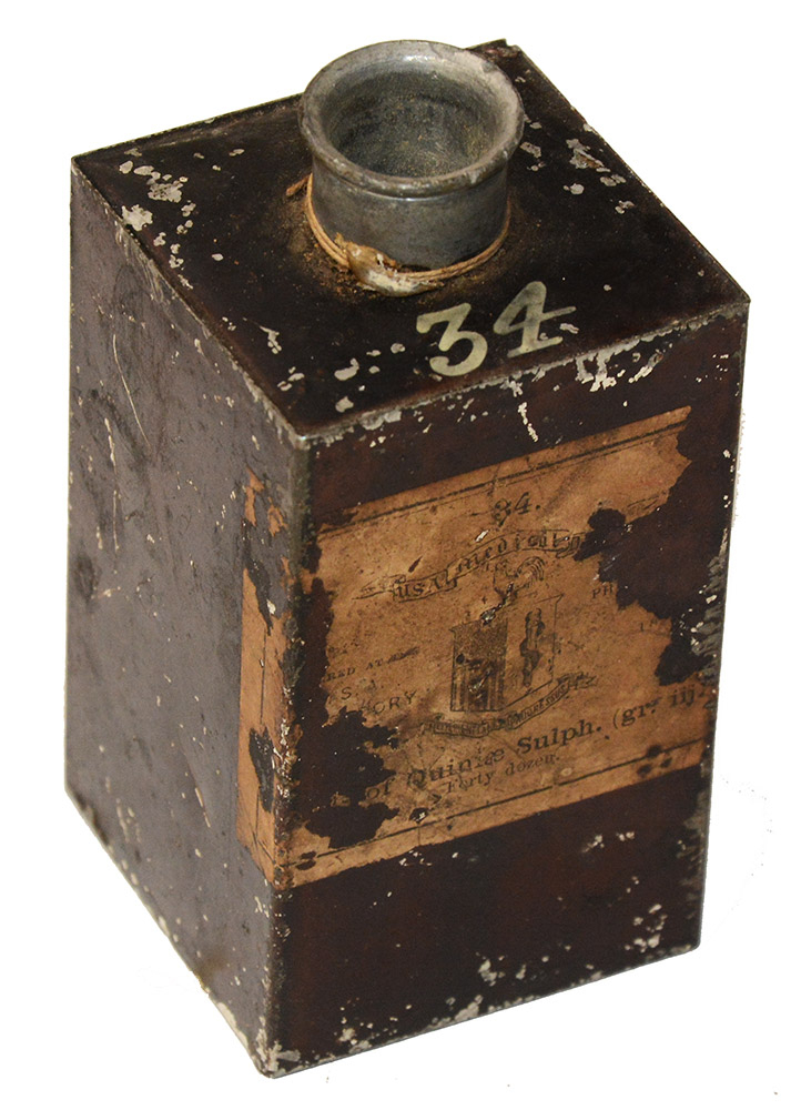 US CIVIL WAR MEDICAL DEPARTMENT TIN WITH PARTIAL LABEL