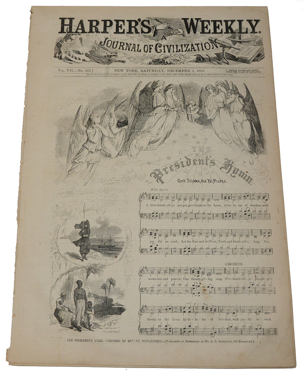 HARPERS WEEKLY, DECEMBER 5, 1863 - THANKSGIVING