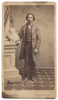 CDV OF AFRICAN-AMERICAN MAN WITH DOG"