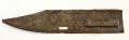 RARE CONFEDERATE TINNED IRON CLIP-POINT BOWIE KNIFE SCABBARD BY BOYLE AND GAMBLE, FROM THE MOLLUS WAR LIBRARY AND MUSEUM, FROM THE BATTLE OF CAMP BARTOW, W. VIRGINIA
