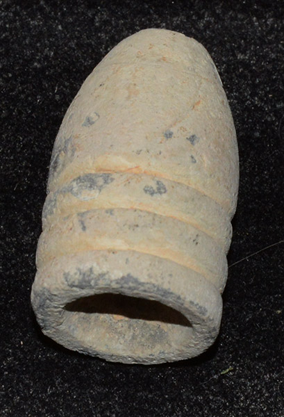 PULLED US .58 CALIBER MINIE BALL RECOVERED IN EXCELSIOR FIELD, GETTYSBURG - RON MILLER COLLECTION