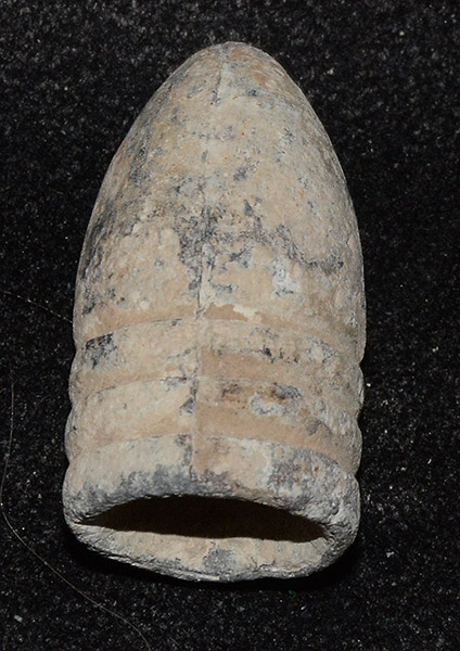 DROPPED US .58 CAL. STAR BASE MINIE BALL RECOVERED IN EXCELSIOR FIELD, GETTYSBURG - RON MILLER COLLECTION