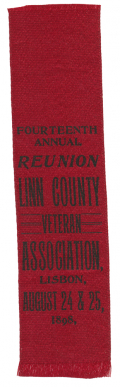 1898 RIBBON – LINN COUNTY (IOWA) VETERAN ASSOCIATION