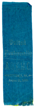 KNIGHTS OF THE ANCIENT ORDER OF THE MYSTIC CHAIN FRATERNAL RIBBON- HOUTZDALE, PA 1895