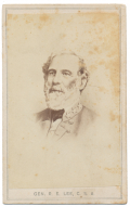 LITHOGRAPH CDV OF GENERAL ROBERT E. LEE -INSCRIBED BY 1ST VIRGINIA CAVALRY LIEUTENANT