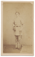 CDV OF UNIDENTIFIED CONFEDERATE OFFICER WITH SWORD AND KEPI