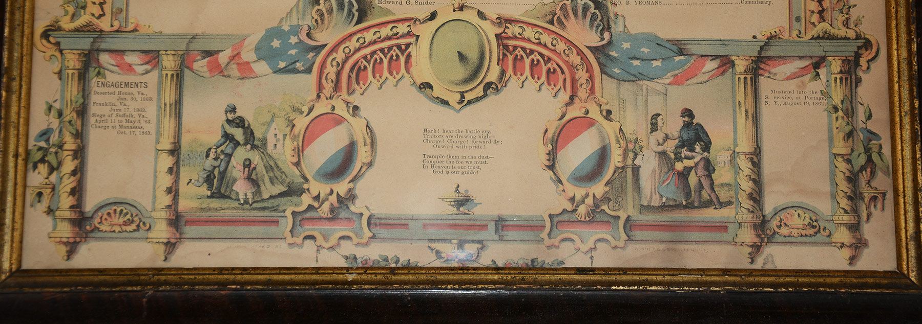 FRAMED MEMORIAL FOR COMPANY H, 1ST NEW YORK DRAGOONS — Horse Soldier