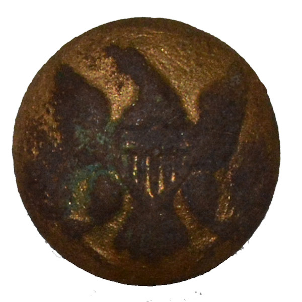 US EAGLE COAT BUTTON RECOVERED AT 1ST CORPS HOSPITAL SITE, GETTYSBURG – KEN BREAM COLLECTION