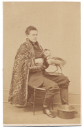 CDV OF A MAN WITH A MOUNTED BIRD