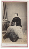 CDV YOUNG LADY WITH DOG