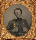 1/6 PLATE RUBY AMBROTYPE OF UNKNOWN YOUNG CONFEDERATE SOLDIER