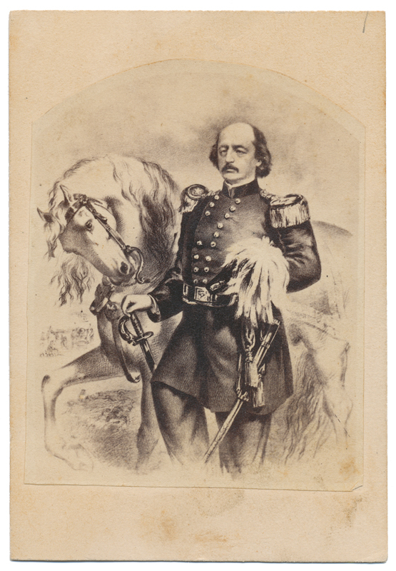 Cdv Of Us General Benjamin F Butler — Horse Soldier