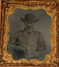 SIXTH-PLATE TINTYPE OF A CONFEDERATE 1st SERGEANT