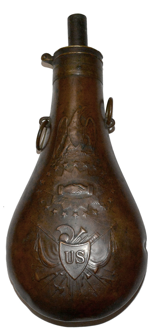 EARLY “BATTY”-MARKED MARTIAL PEACE FLASK