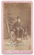 CDV OF MAN WITH HIS HUNTING RIFLE AND DOGS