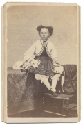 CDV – YOUNG GIRL WITH WHITE DOG
