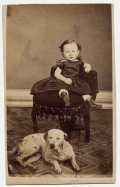 CDV OF A LITTLE GIRL WITH A DOG