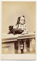 CDV OF YOUNG GIRL WITH A SMALL DOG