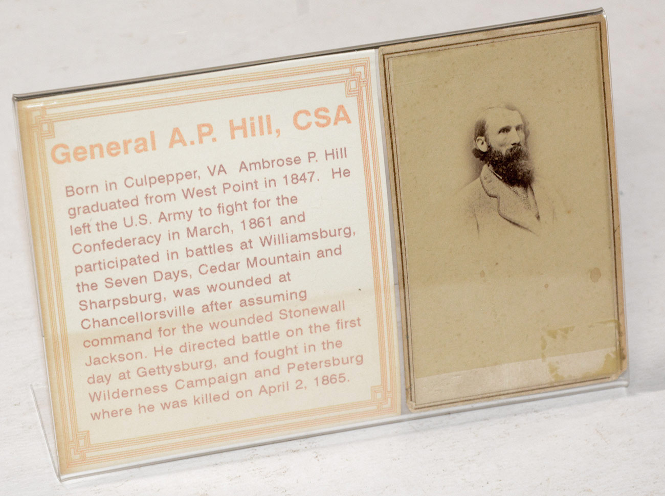 BUST VIEW OF CONFEDERATE GENERAL A. P. HILL BY ANTHONY