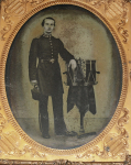 HALF-PLATE AMBROTYPE OF OFFICER WITH DRUM