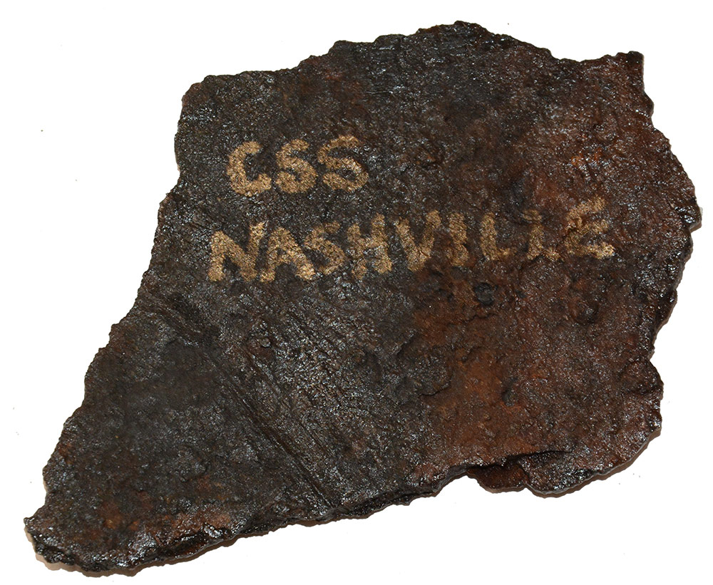 SECTION OF IRON PLATE FROM THE USS NASHVILLE