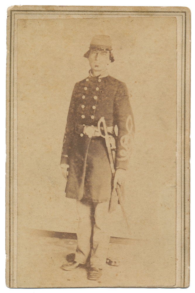 CDV OF UNIDENTIFIED CONFEDERATE OFFICER, NEW ORLEANS BACKMARK