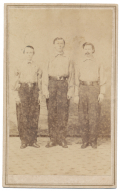 CDV OF THREE MEMBERS OF THE PELICAN HOOK & LADDER CO. NO. 1, SHREVEPORT, LA. TWO SERVED IN 27TH LOUISIANA INFANTRY, C.S.A
