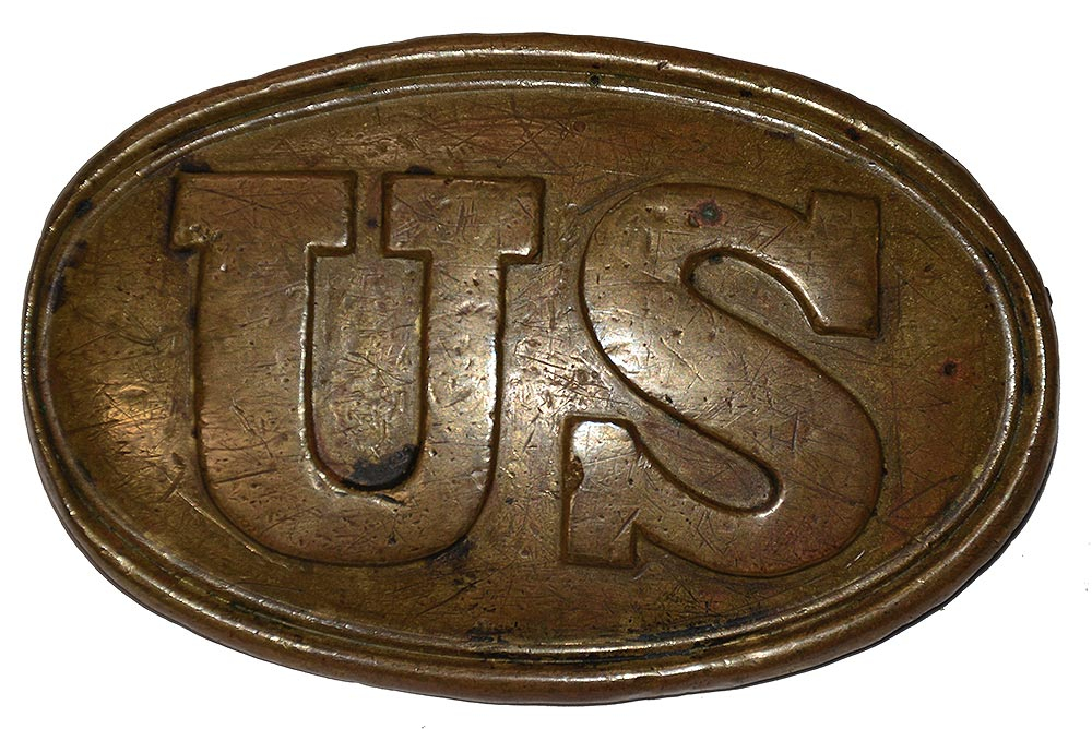U.S. BELT PLATE ID’D TO PRIVATE JAMES T. NICKERSON, CO. “A”, 20TH MASSACHUSETTS INFANTRY - WIA SPOTSYLVANIA, 5/12/1864