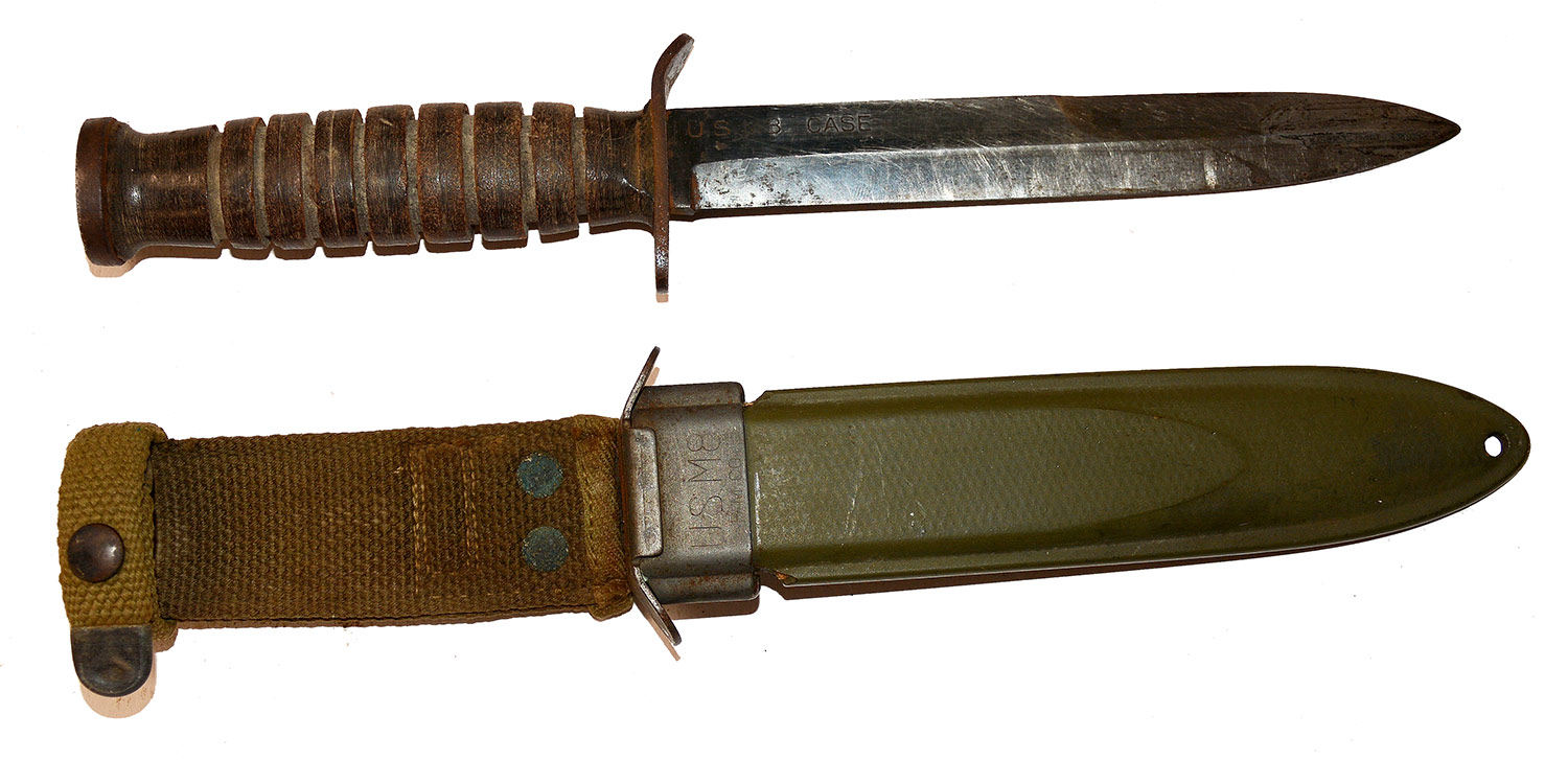 US WW2 M-3 FIGHTING KNIFE BY CASE WITH SCABBARD