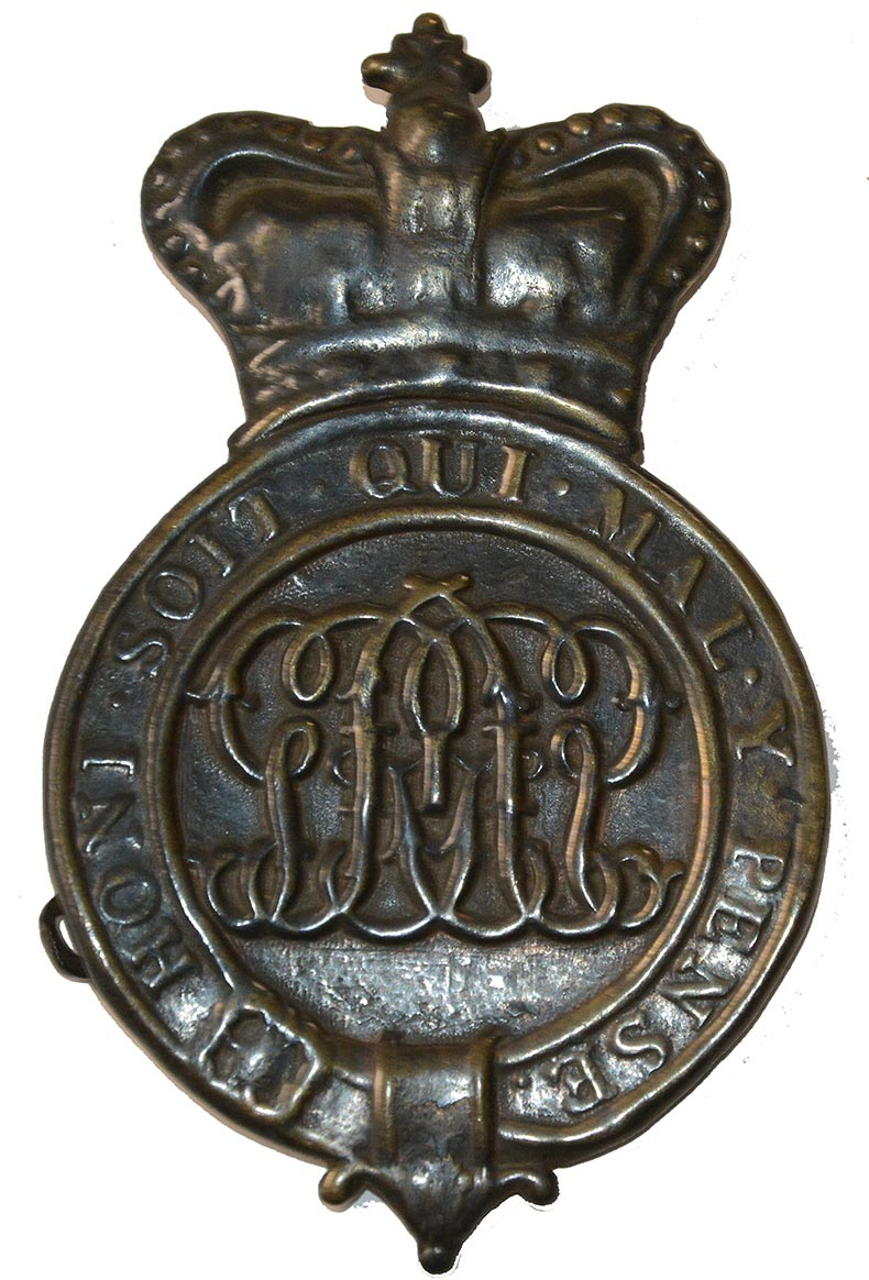 BRITISH CARTRIDGE BOX PLATE FROM WATERLOO