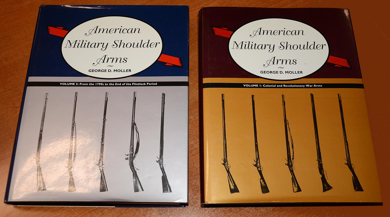 AUTOGRAPHED 2 VOLUME SET OF AMERICAN MILITARY SHOULDER ARMS BY GEORGE D. MOLLER