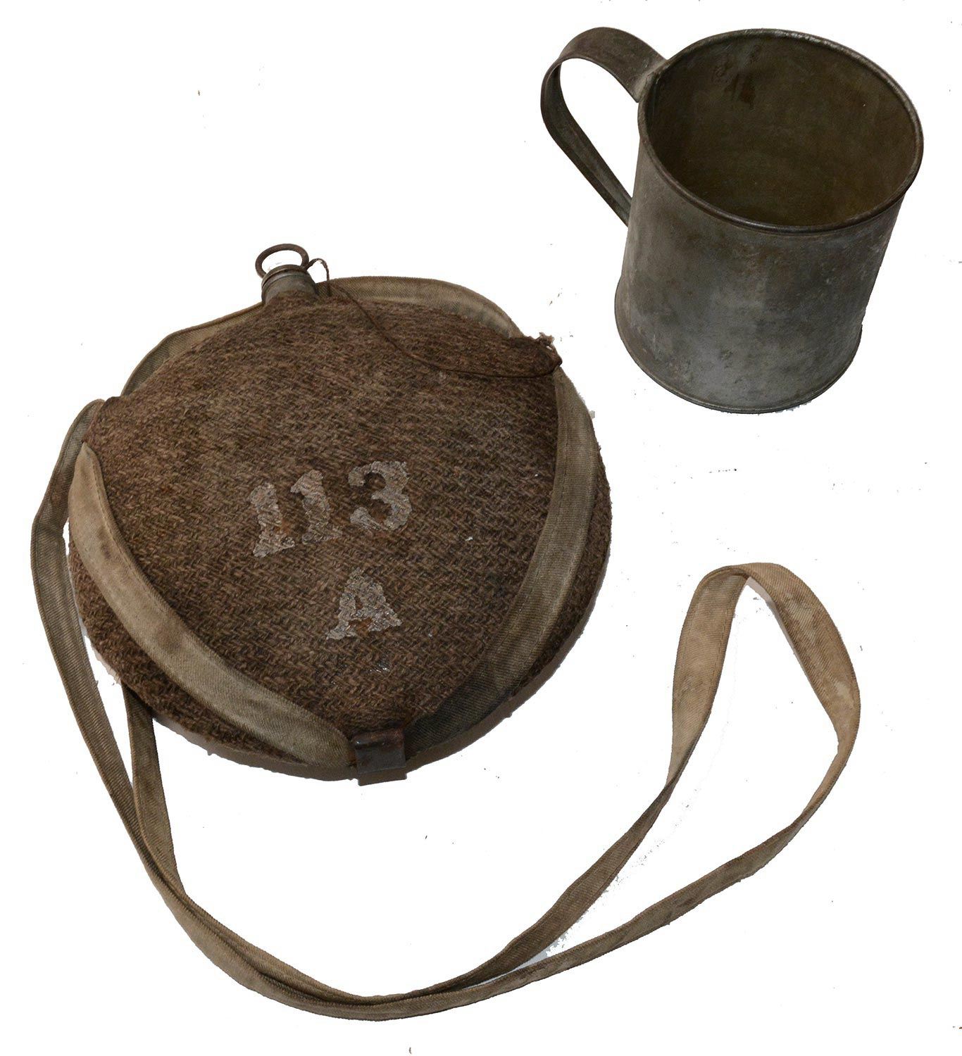 IDENTIFIED CINCINNATI DEPOT CANTEEN AND CUP – 113th ILLINOIS INFANTRY